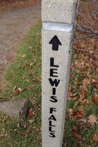 At the Lewis Falls trailhead.